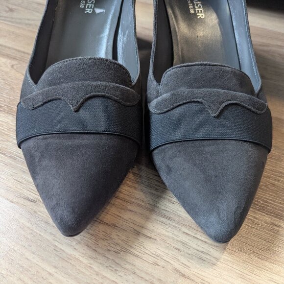 Peter Kaiser Suede Block Heel Pumps | Loafer Style | Brown - Picture 4 of 8